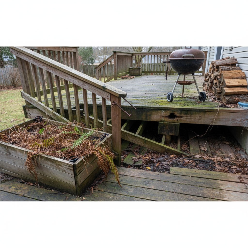 Close-up of deck joists and support beams showing proper spacing for load distribution